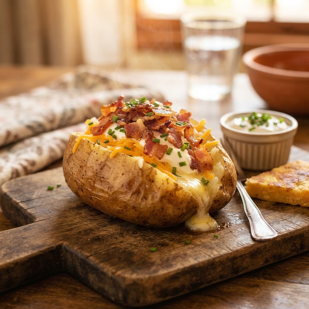Papa Asada con Tocineta