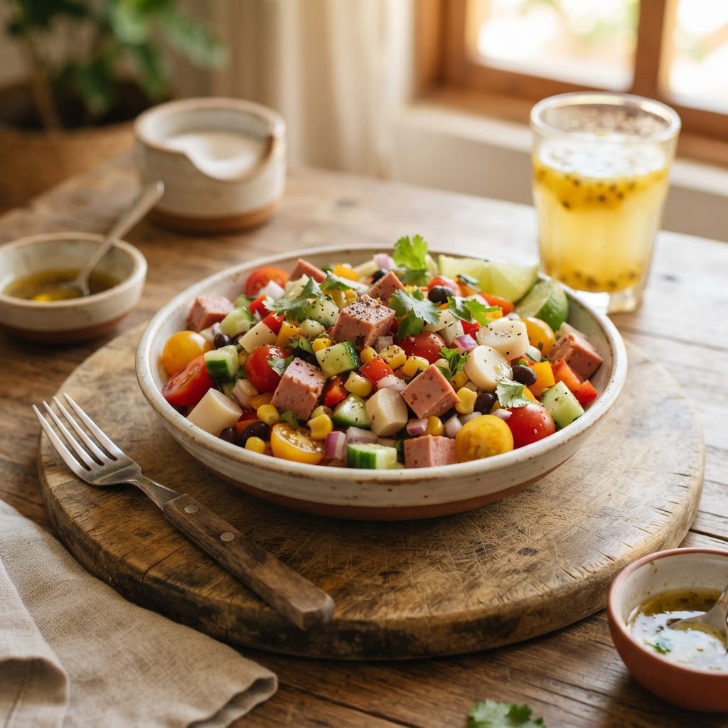 Ensalada de Mortadela y Vegetales