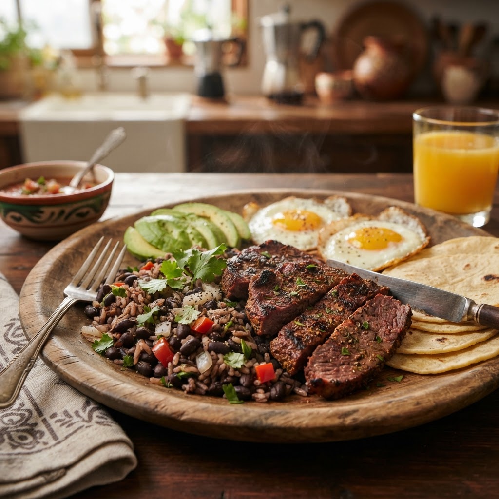 Gallo Pinto con Cecina