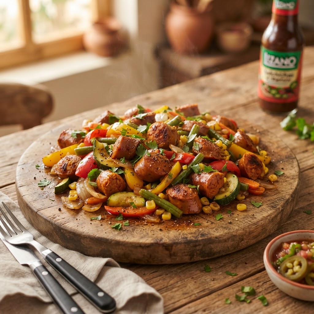 Salchichas Zurquí con Vegetales