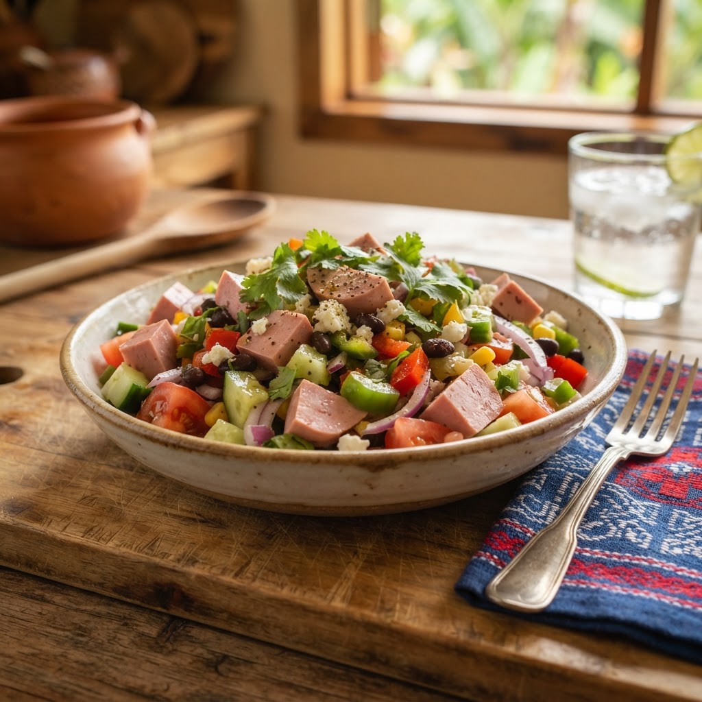Ensalada de Mortadela y Vegetales
