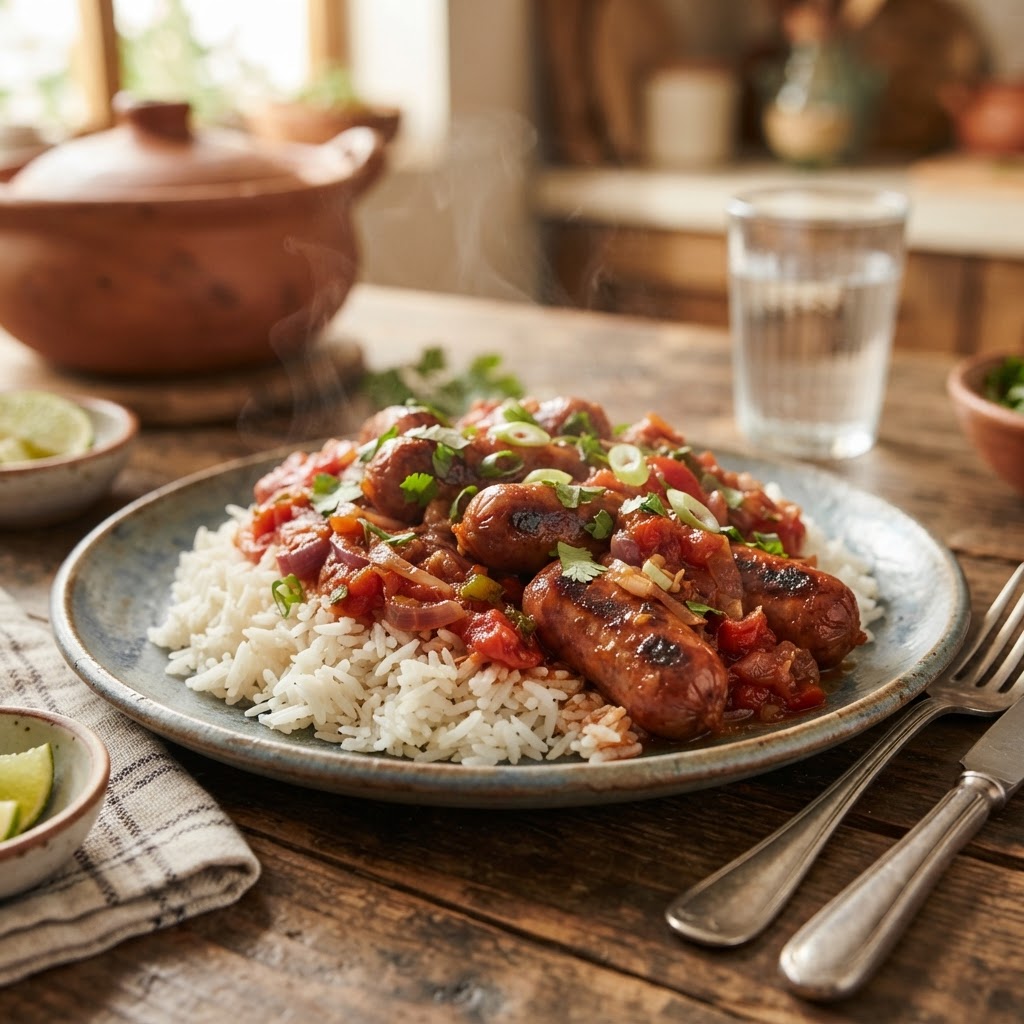 Salchichas en Salsa Criolla