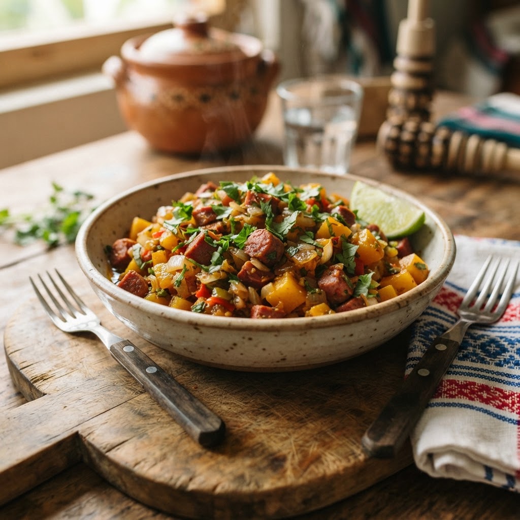 Picadillo de Salchichón y Ayote