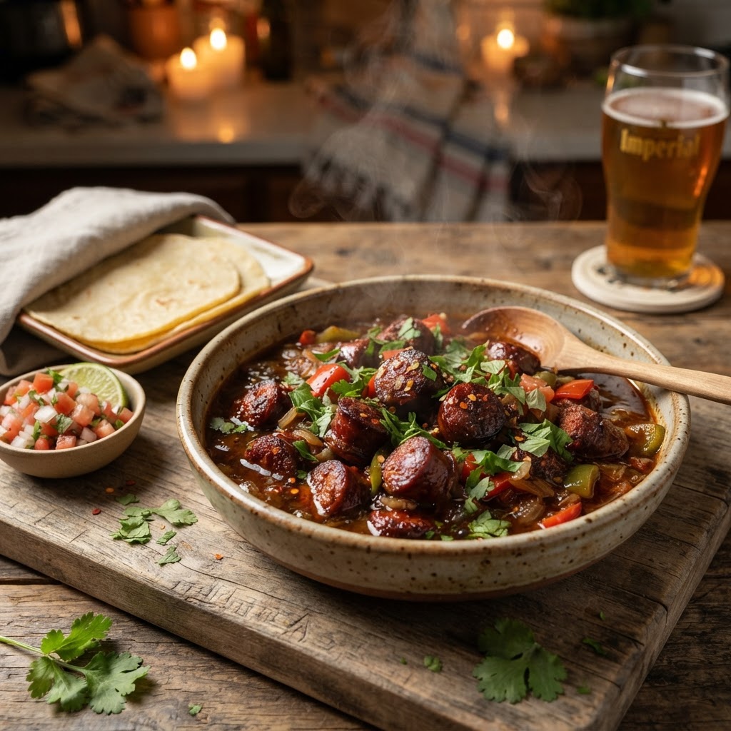 Chorizo en Salsa de Cerveza