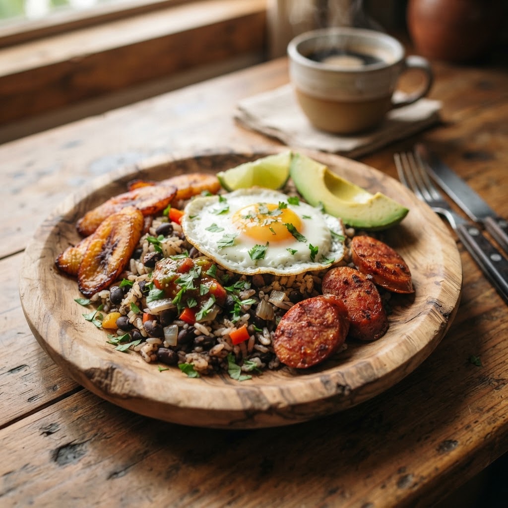 Gallo Pinto con Salchicha