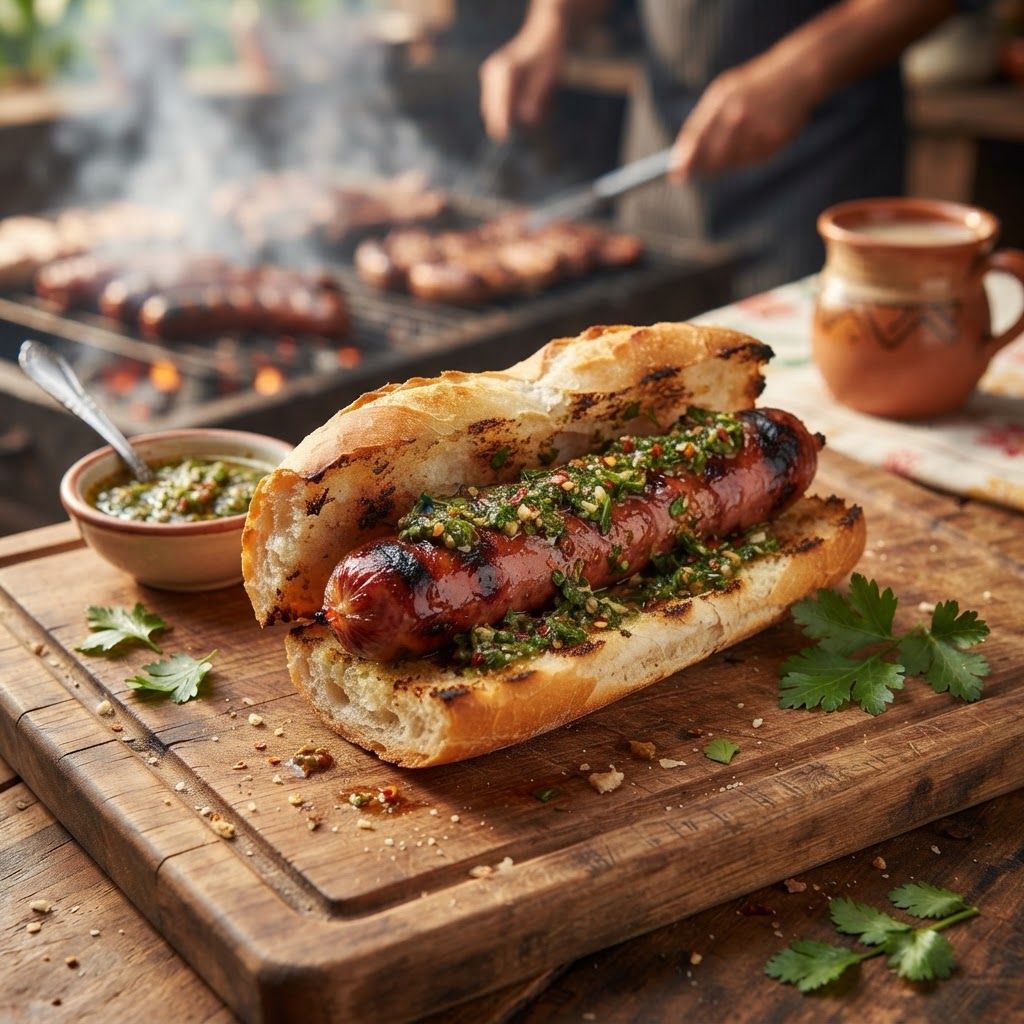 Choripán con Chimichurri
