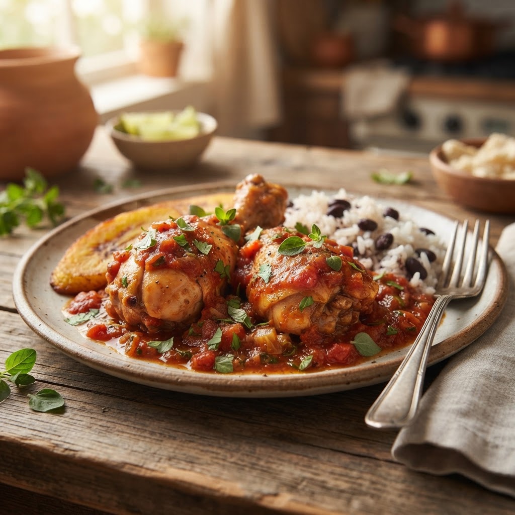 Pollo en Salsa de Tomate y Orégano