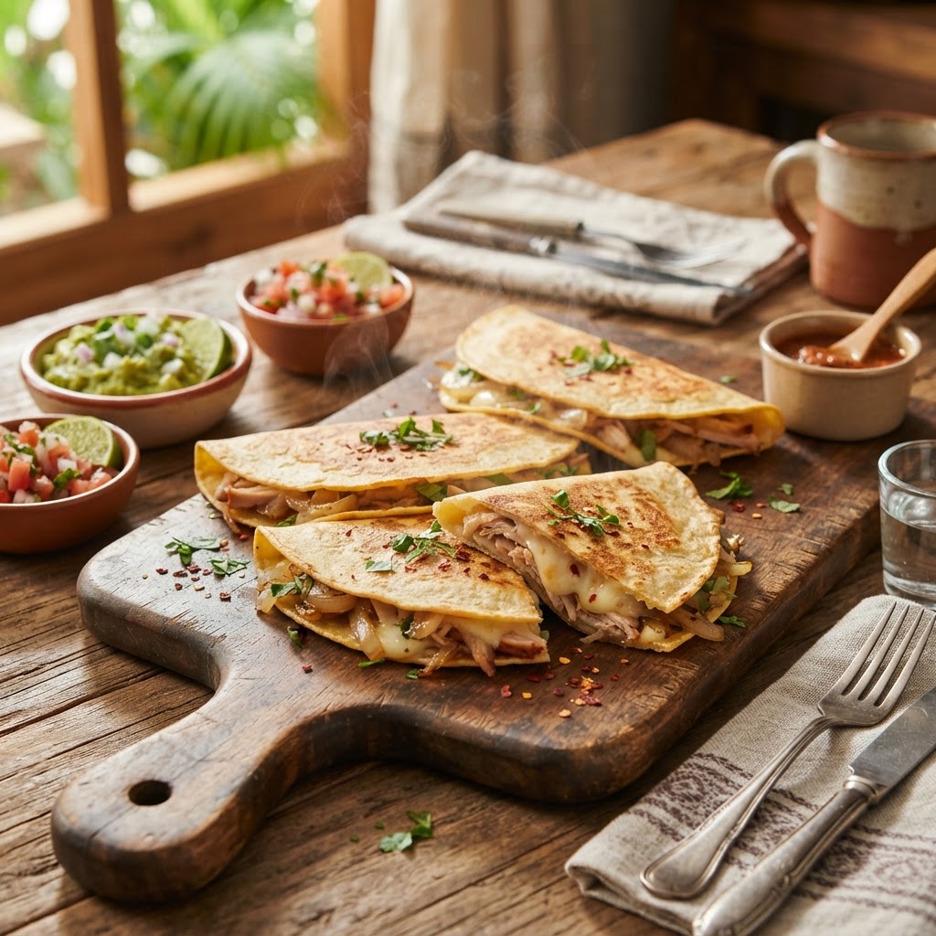 Quesadillas de pavo ahumado
