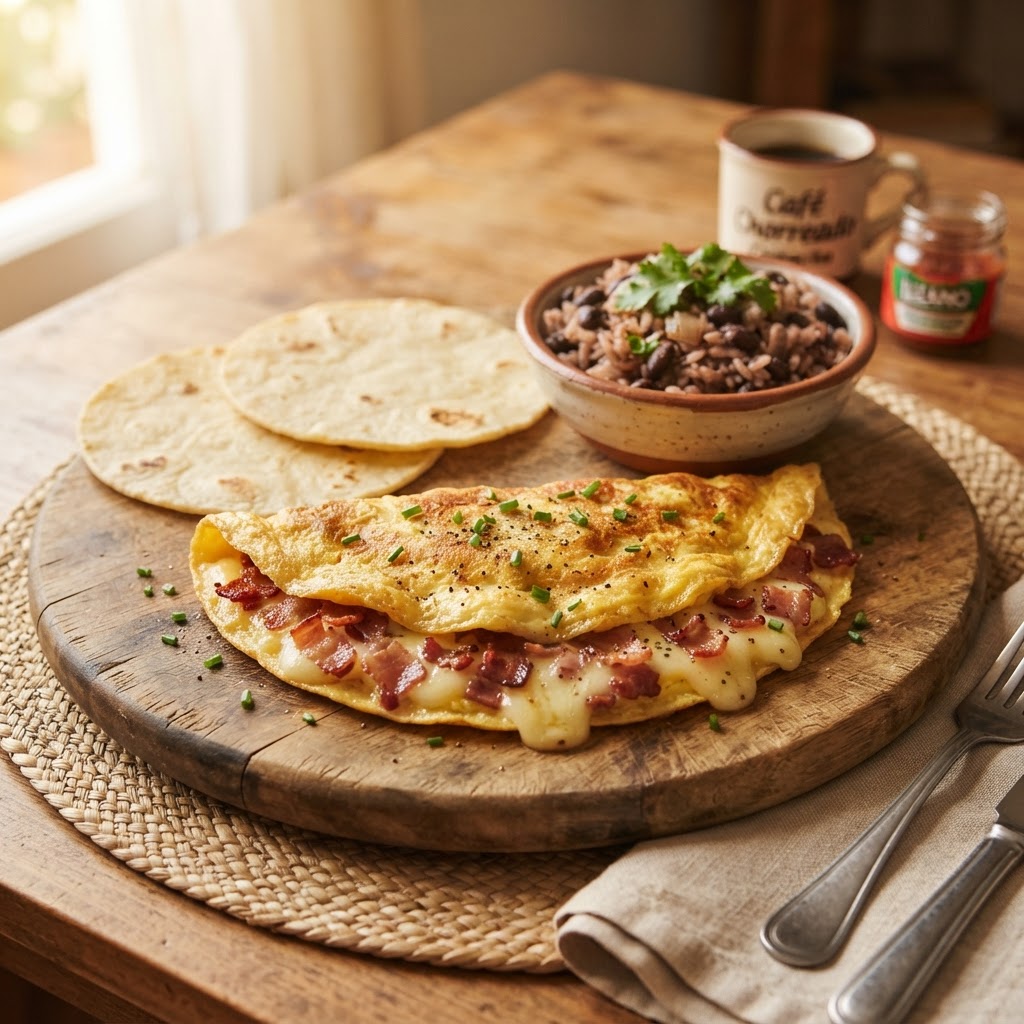 Omelette de Tocineta y Queso