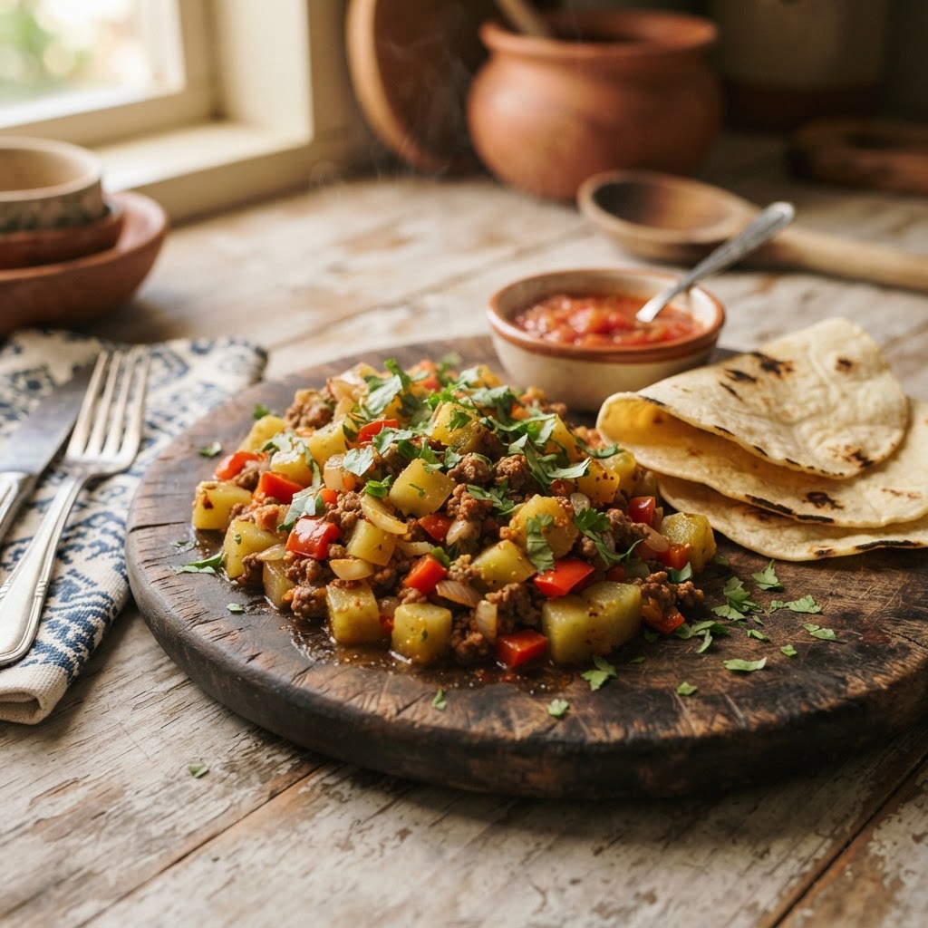 Picadillo de Chayote con Carne