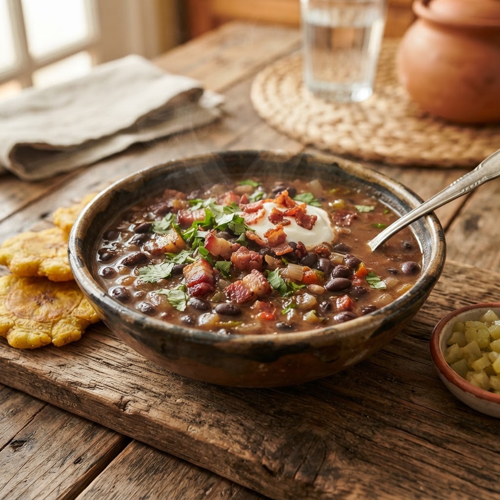 Sopa de Frijoles con Tocineta