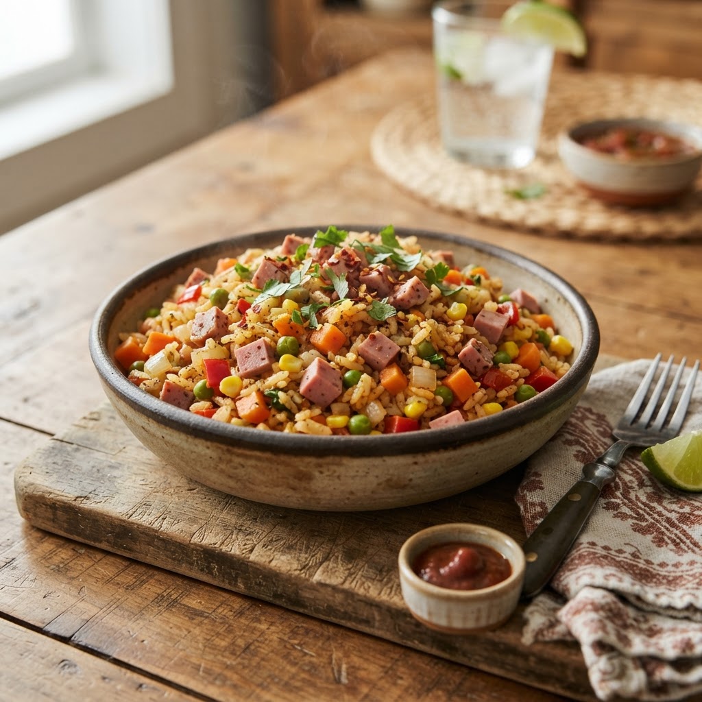 Arroz con Mortadela Estilo Criollo
