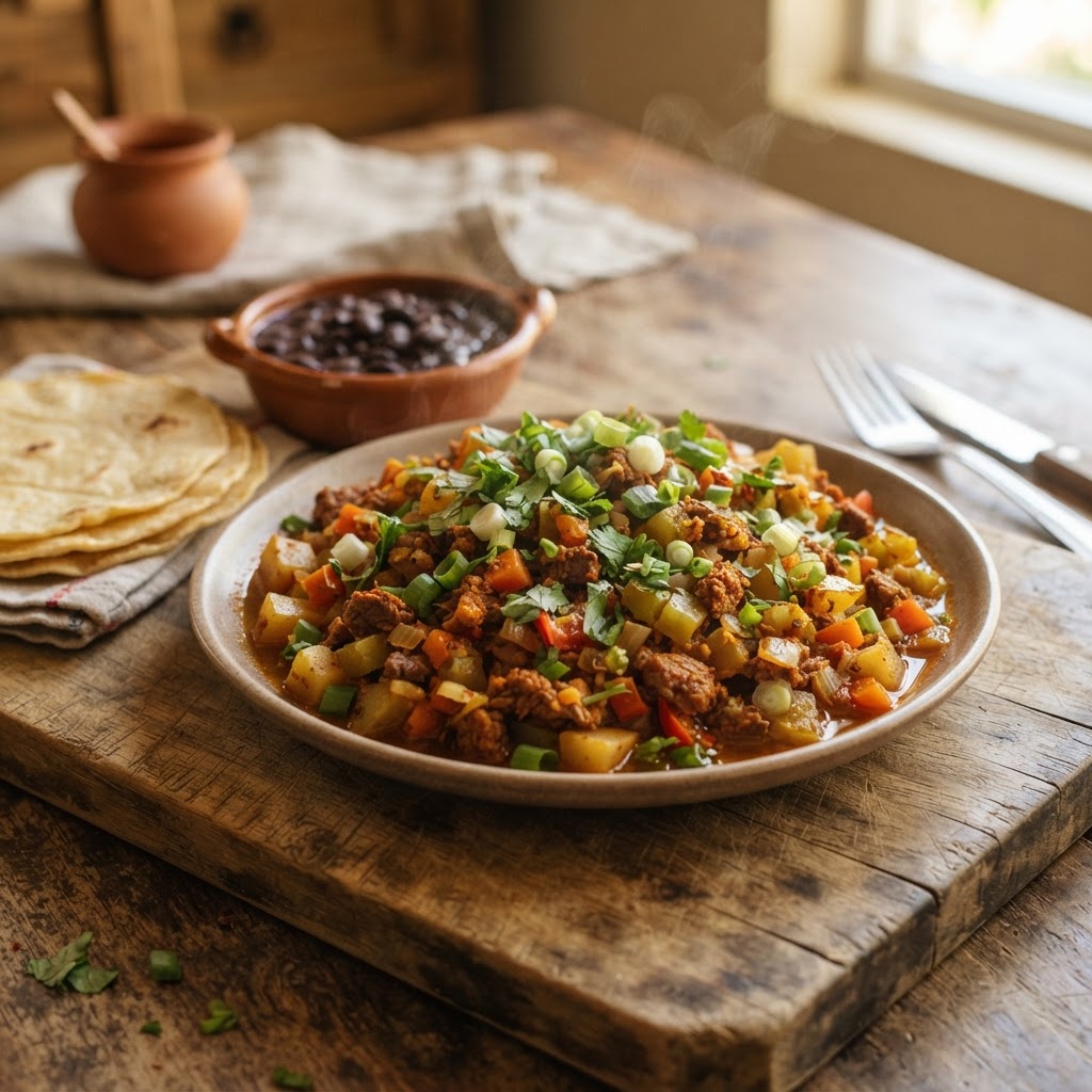 Picadillo de Recorte y Chayote