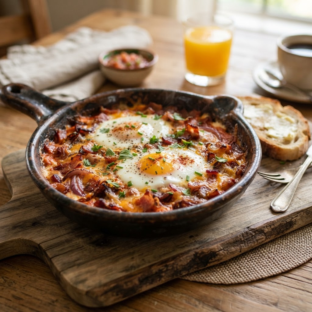 Huevos al Horno con Tocineta