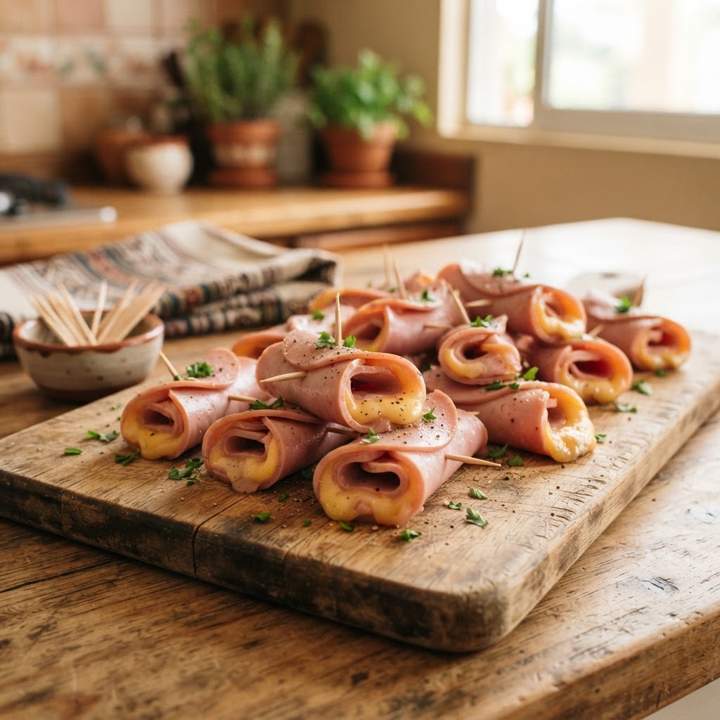 Rollitos de Mortadela y Queso
