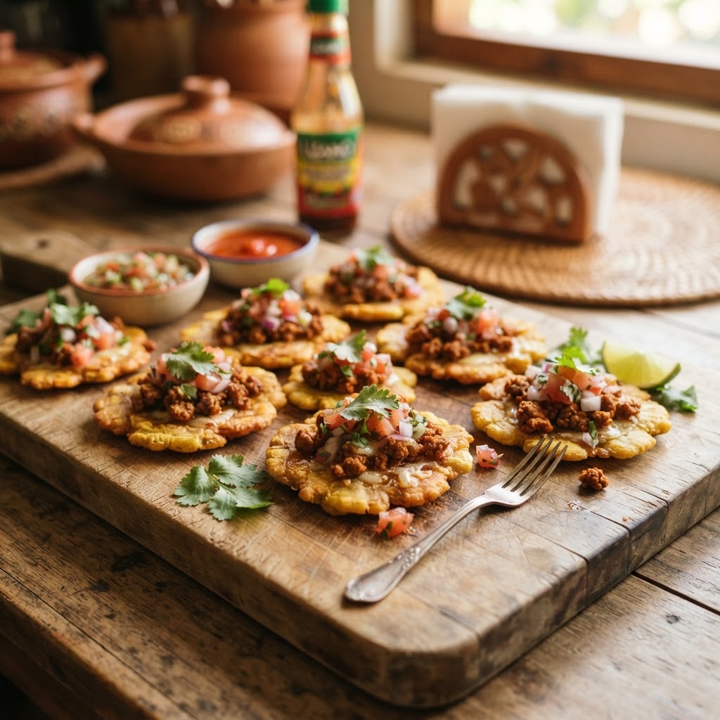 Patacones con Chorizo