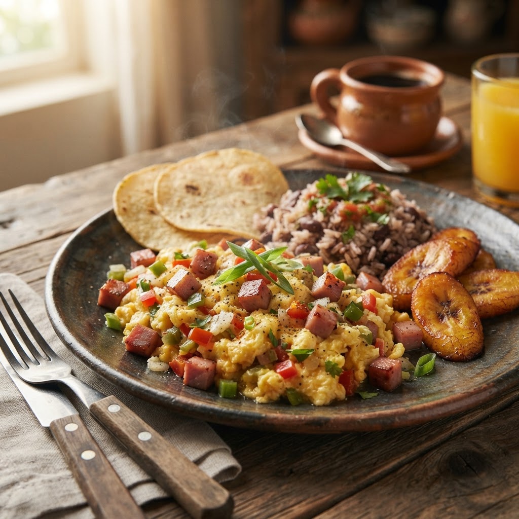 Huevos revueltos con jamón
