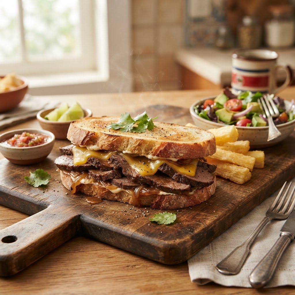 Sandwich de Mano de Piedra con Queso