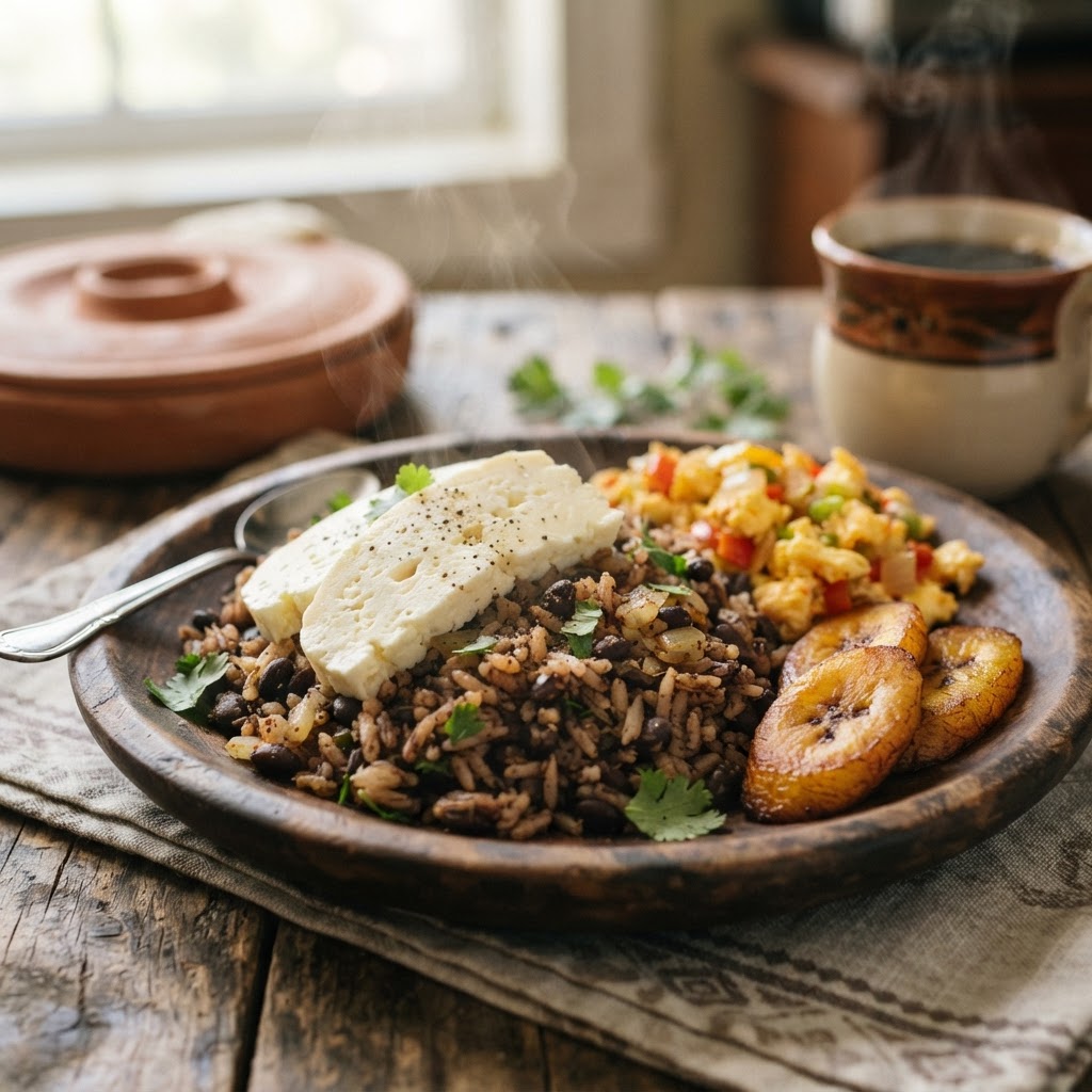 Gallo Pinto con Queso