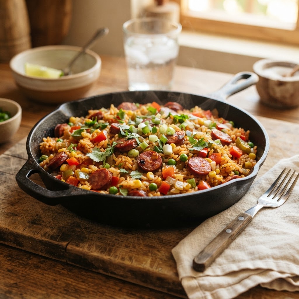Arroz con Salchichón