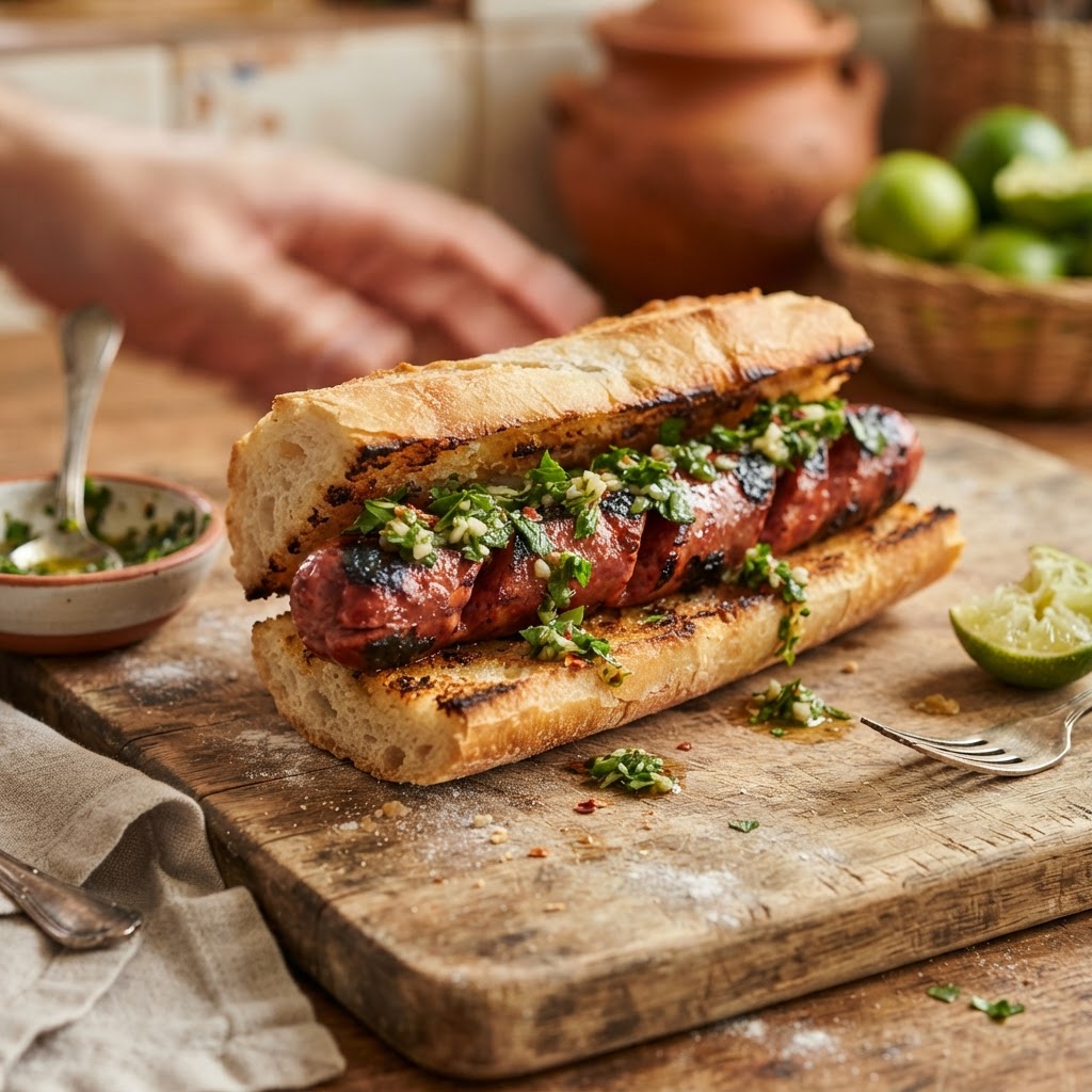Choripán Tico con Chimichurri