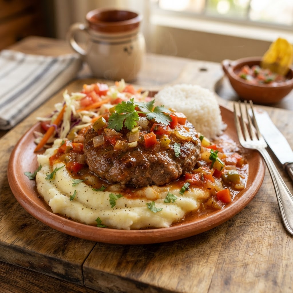 Torta de Hamburguesa en Salsa