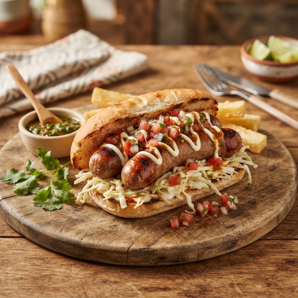 Bratwurst al Estilo Feria Tica