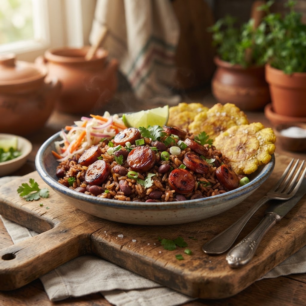 Arroz Caribeño con Salchichón