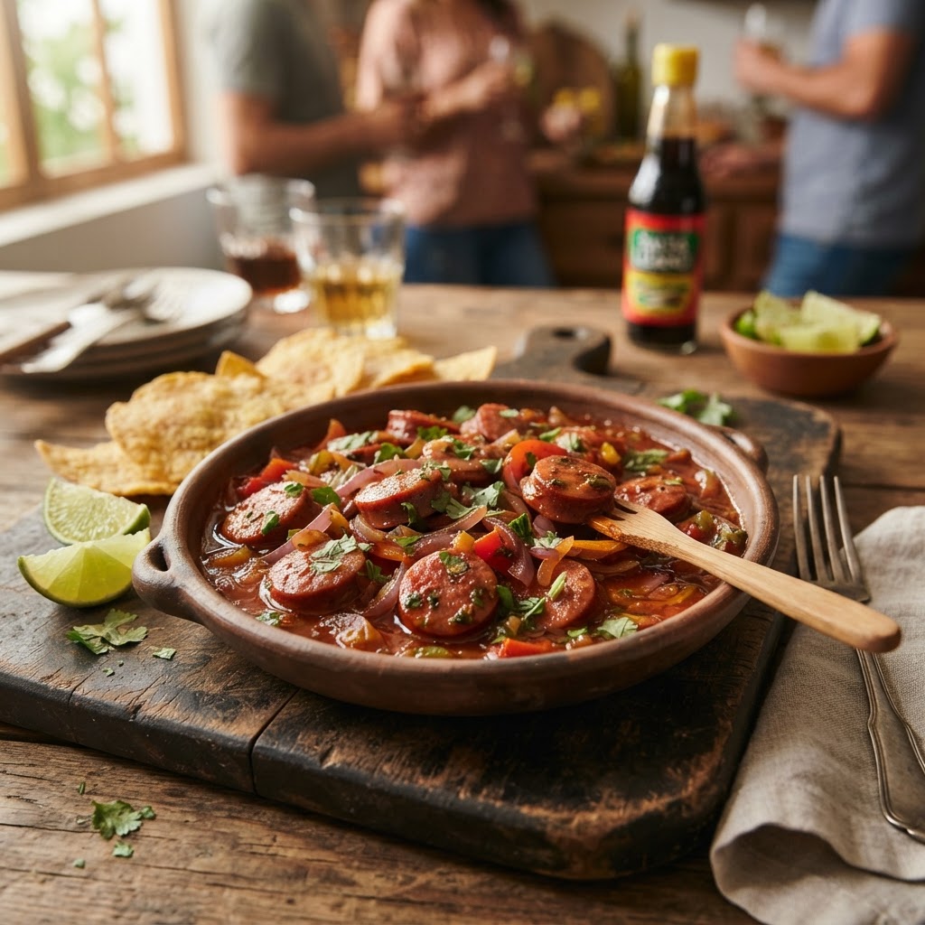 Bocas de Salchichón en Salsa