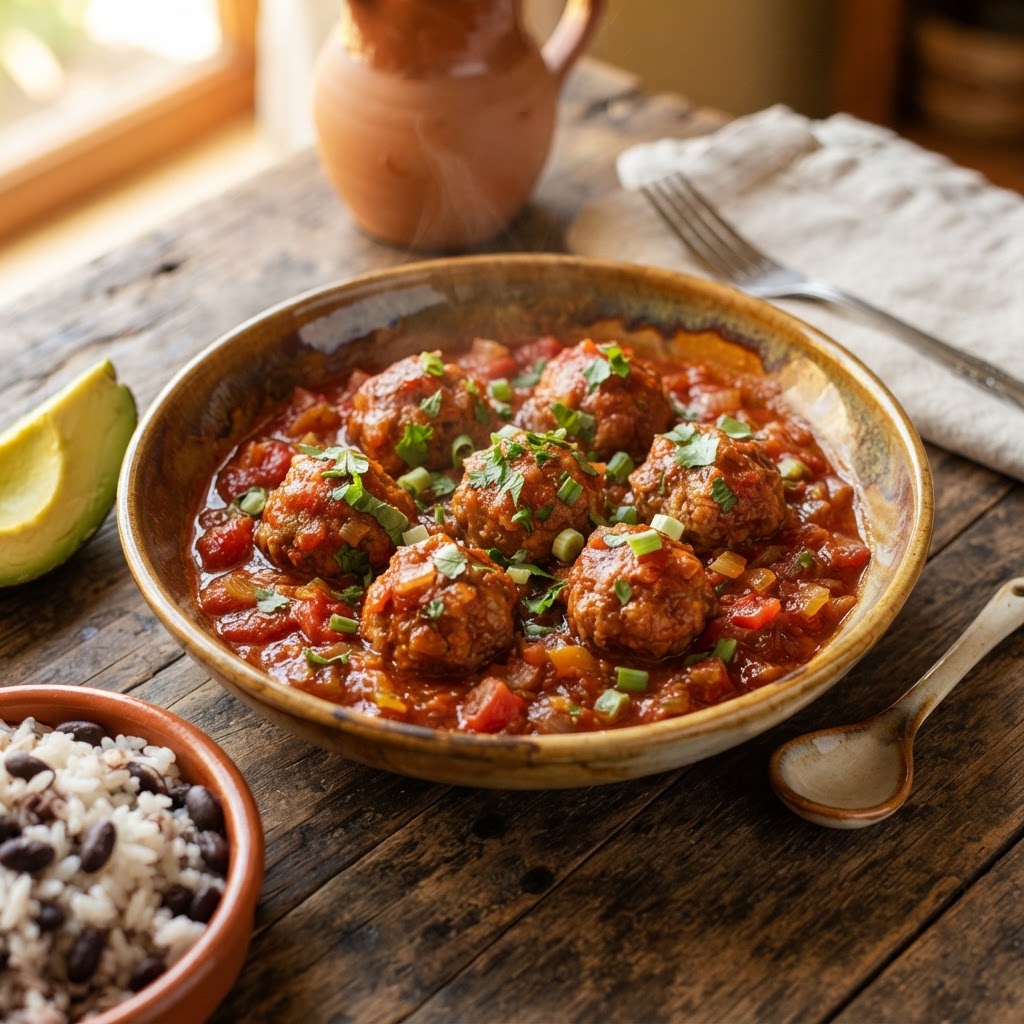 Albóndigas de Cerdo en Salsa Criolla