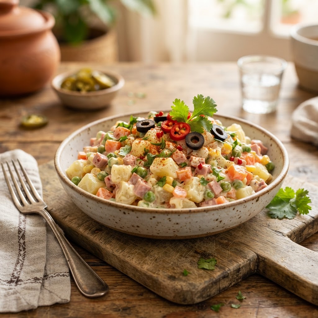 Ensalada Rusa con Toque Picante