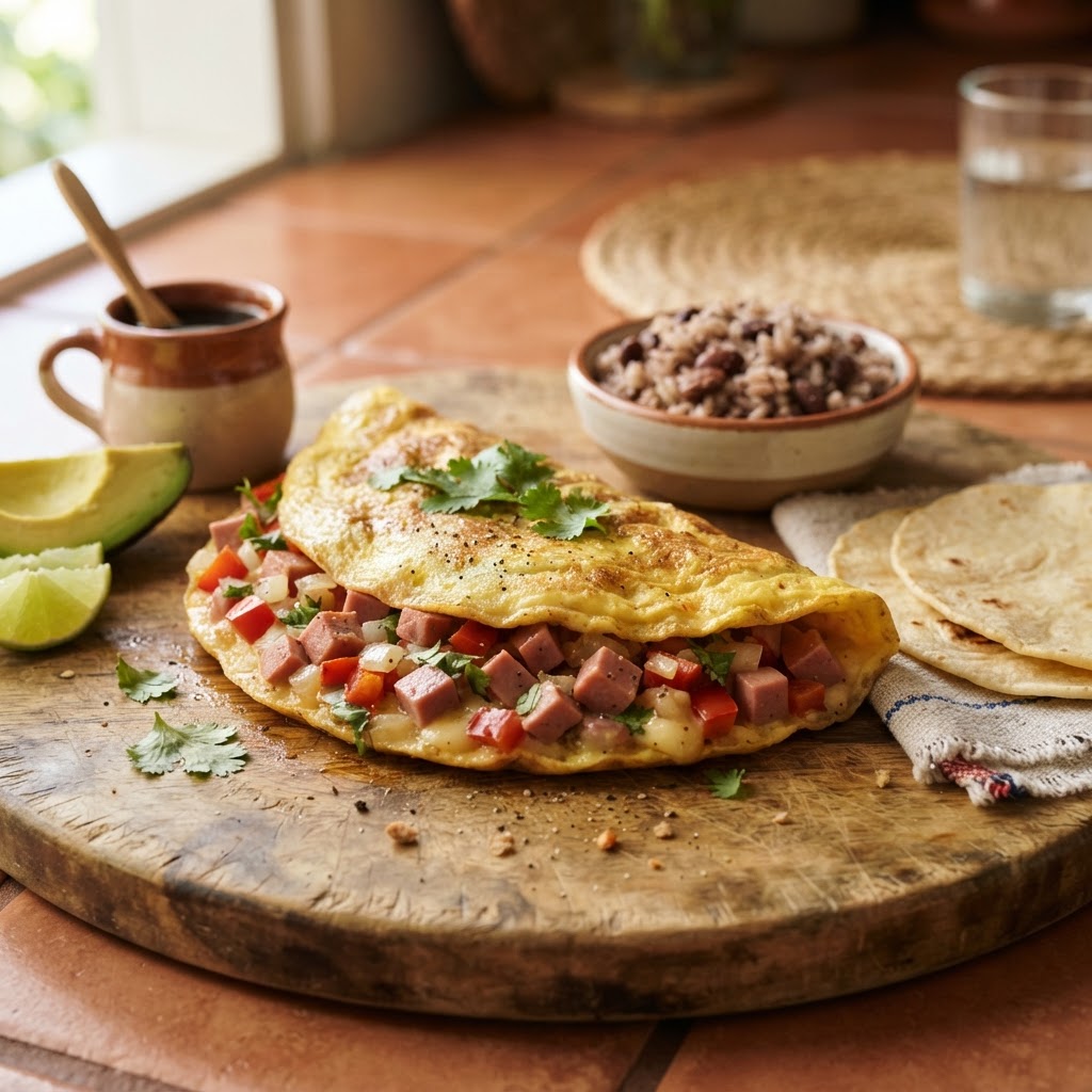Omelette Tico de Mortadela