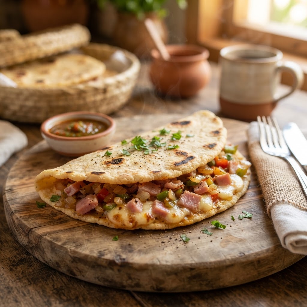 Tortilla aliñada con Jamón