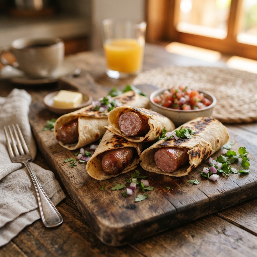 Salchichas envueltas en Tortilla