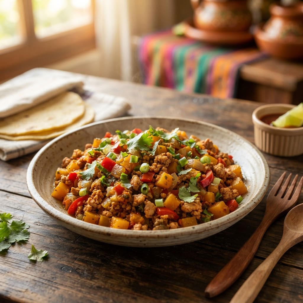 Picadillo de Ayote con Pavo