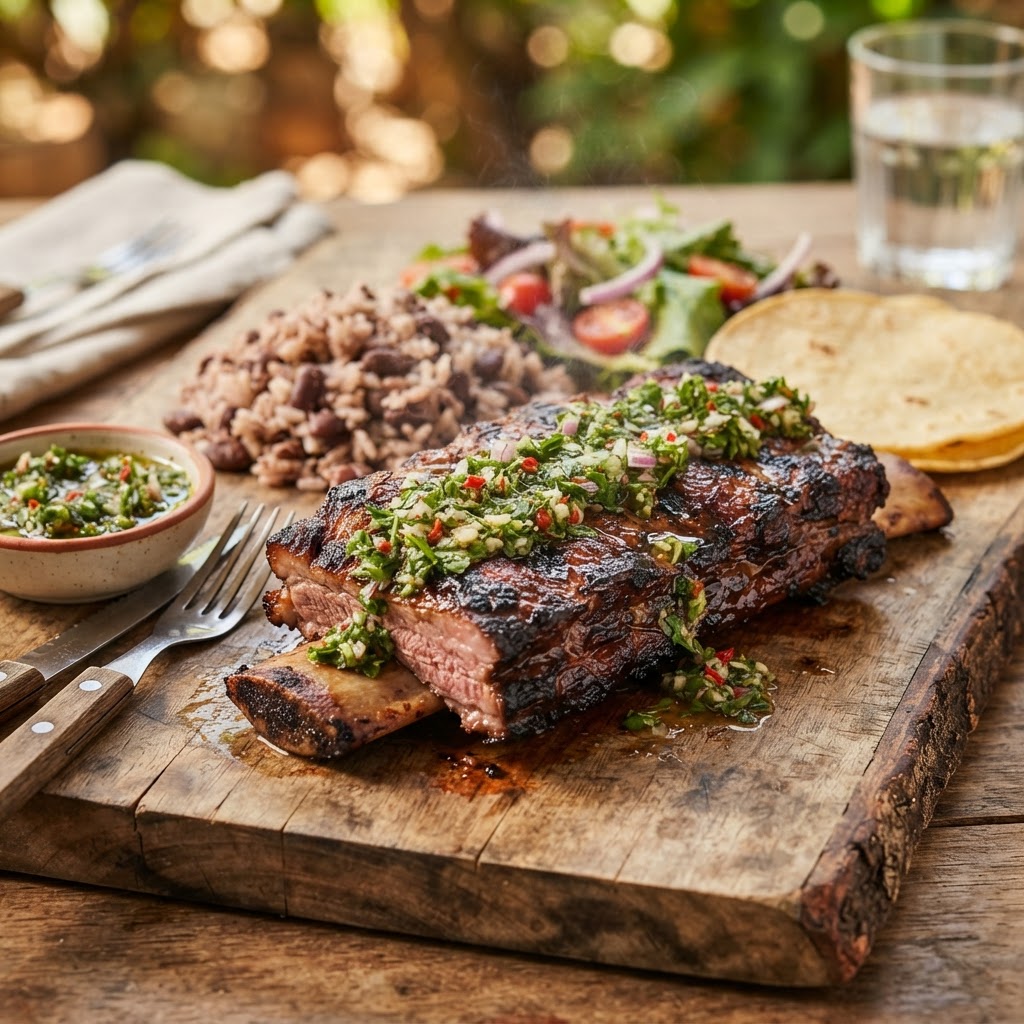 Costilla a la Parrilla con Chimichurri Tico