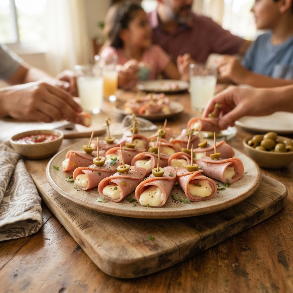 Rollitos de Mortadela y Queso