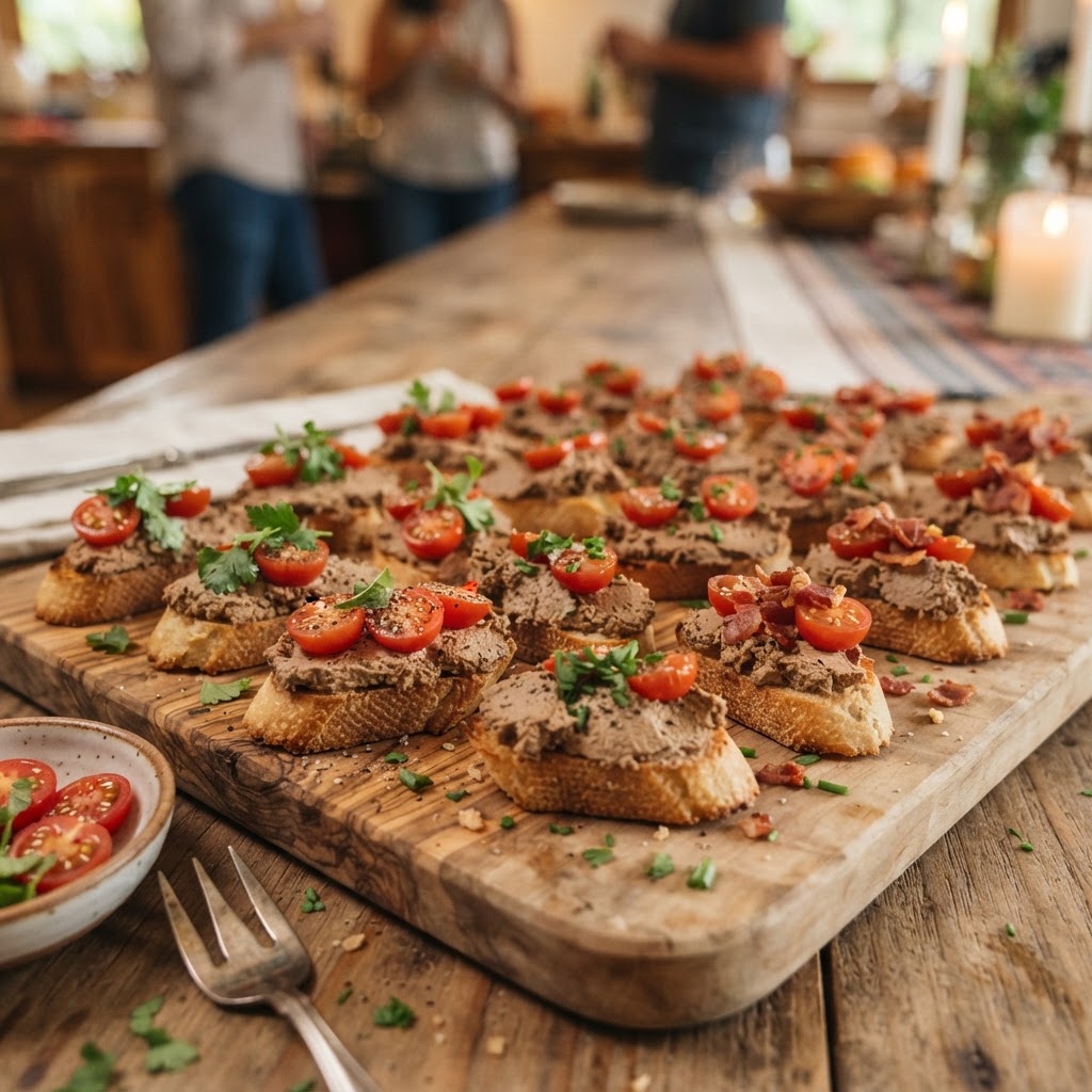 Canapés de Paté y Tomate