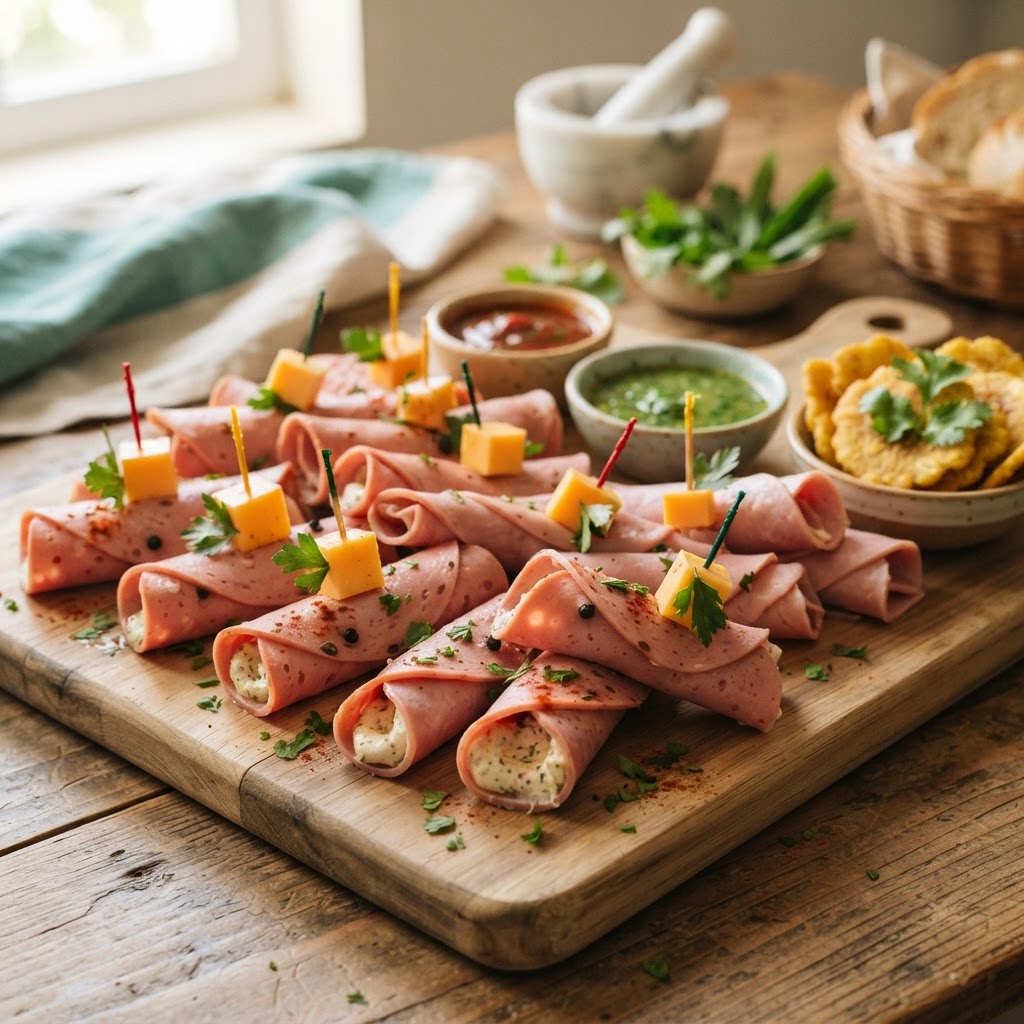 Rollitos de Jamón y Mortadela