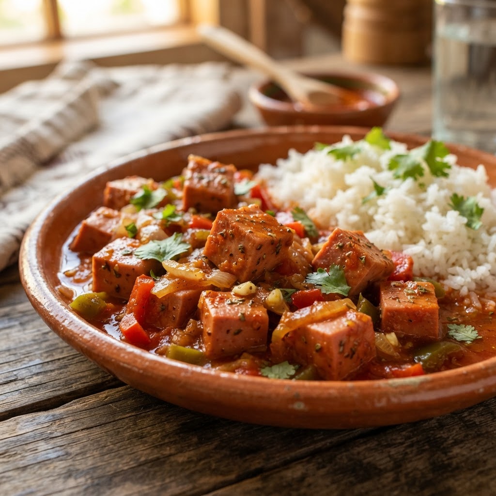 Mortadela Jamonada en Salsa de Tomate
