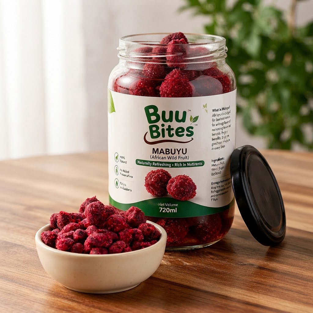 Buu Bites Mabuyu glass jar