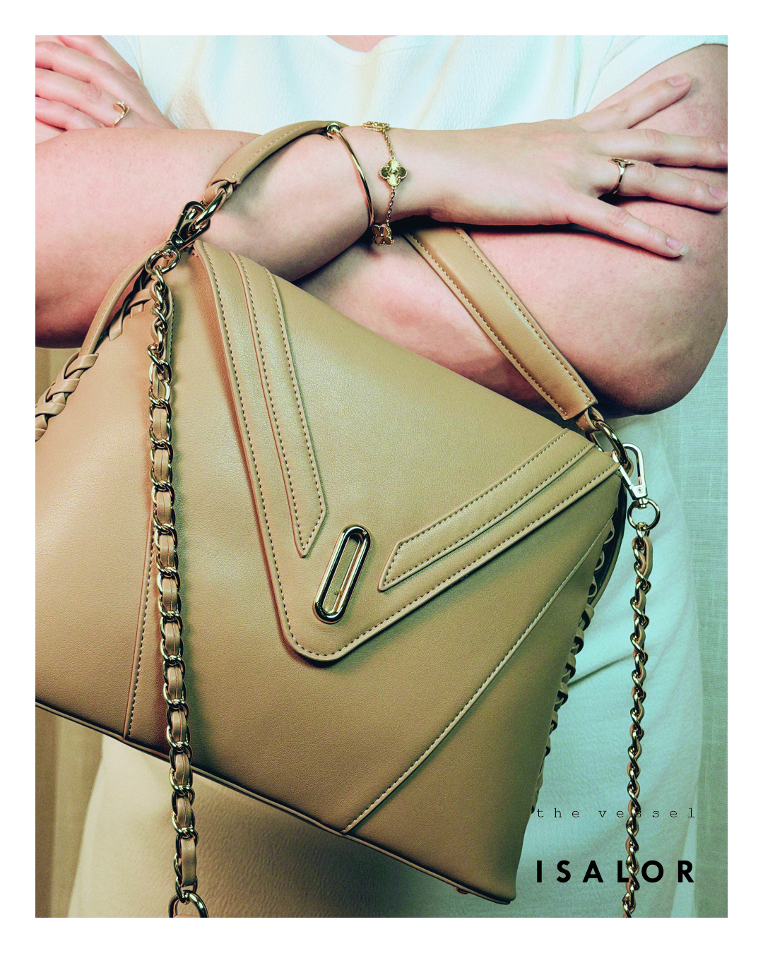 The Vessel bag worn with a strap by ISALOR