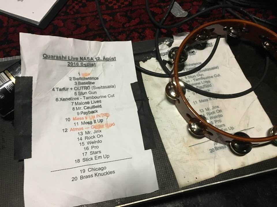 Setlist from the NASA show in Reykjavík, August 12, 2016.