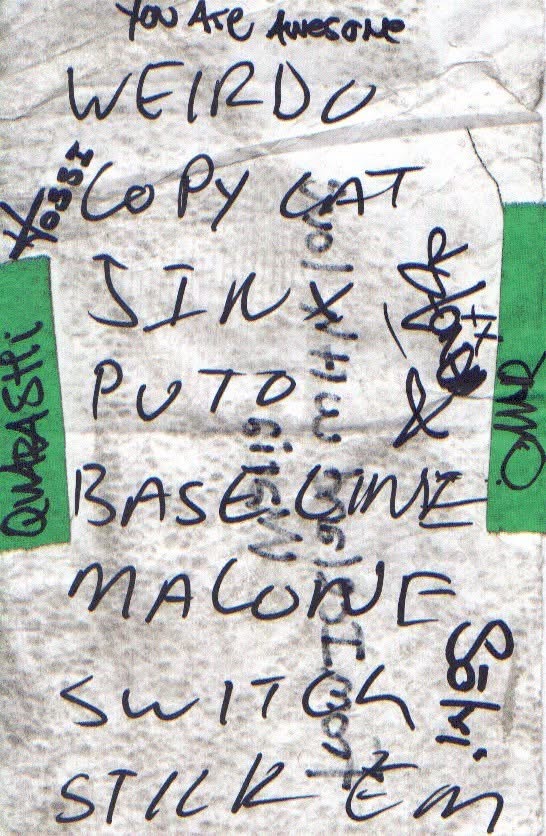 Warped tour 2002 set list.