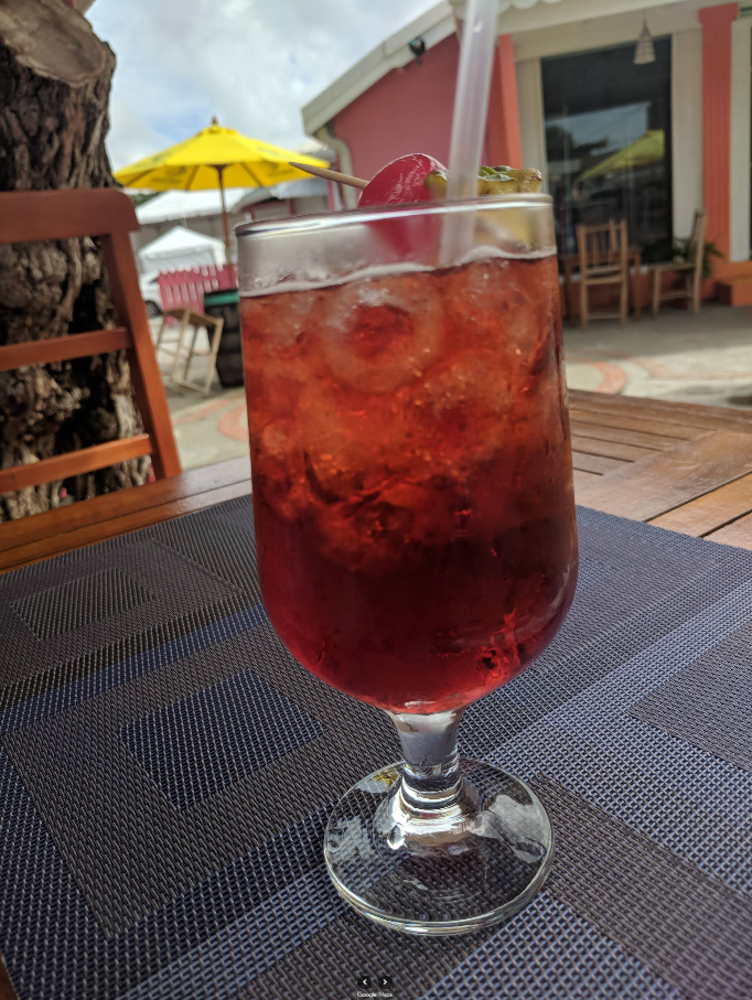 Caribbean rum punch cocktail