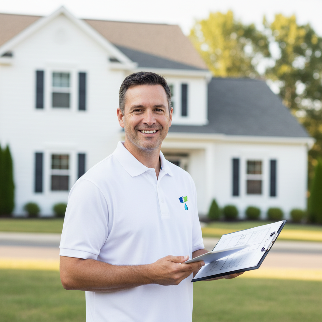Happy painting contractor business owner