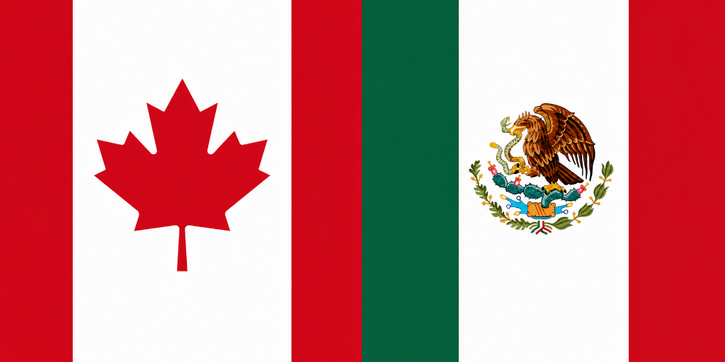 Canada and Mexico flags
