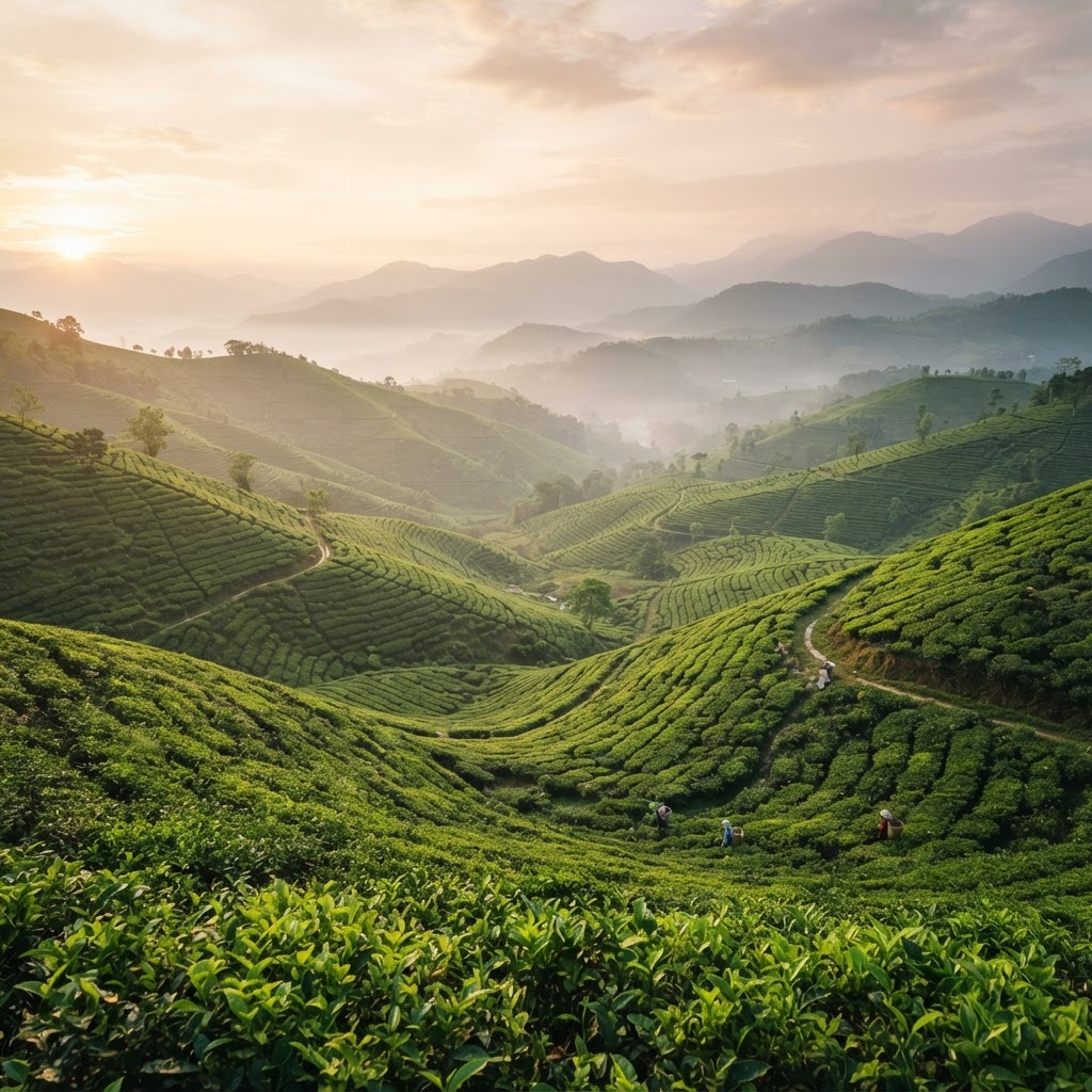 Lush green landscapes of Assam