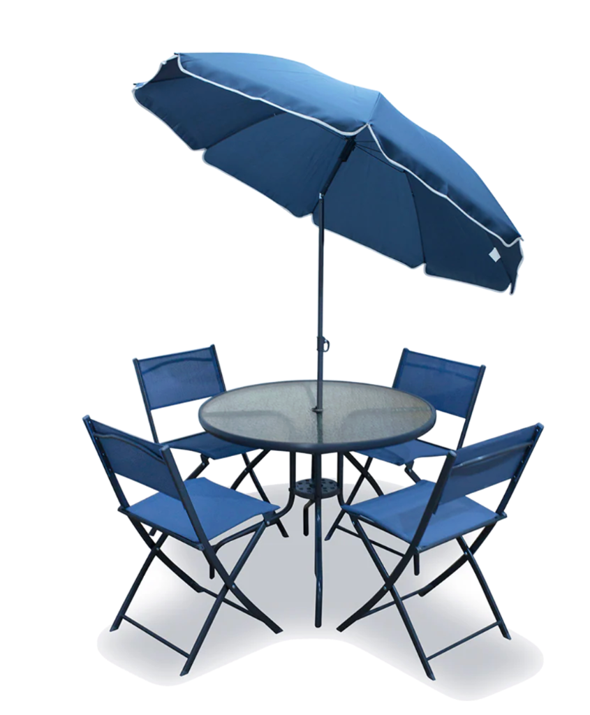Comedor Milán set completo de comedor para exterior de 6 piezas con estructura de acero