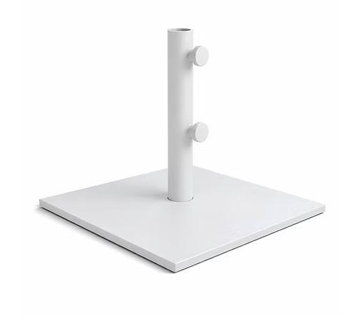 Base de Acero blanca de 30 kg para sombrilla de poste central